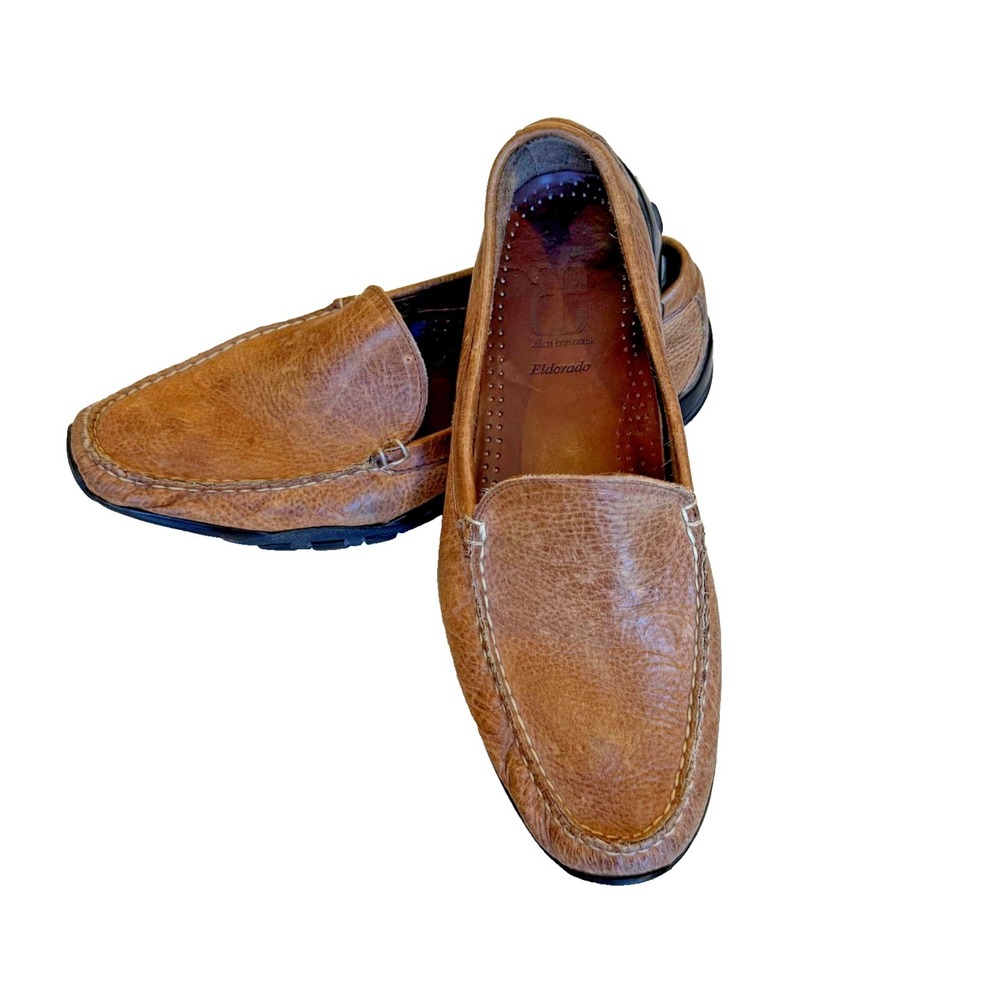 Allen Edmonds Eldorado Men's Distressed Leather Slip On Loafers Brown - Size 8D